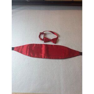 Red Satin Bow Tie & Cummerbund Set